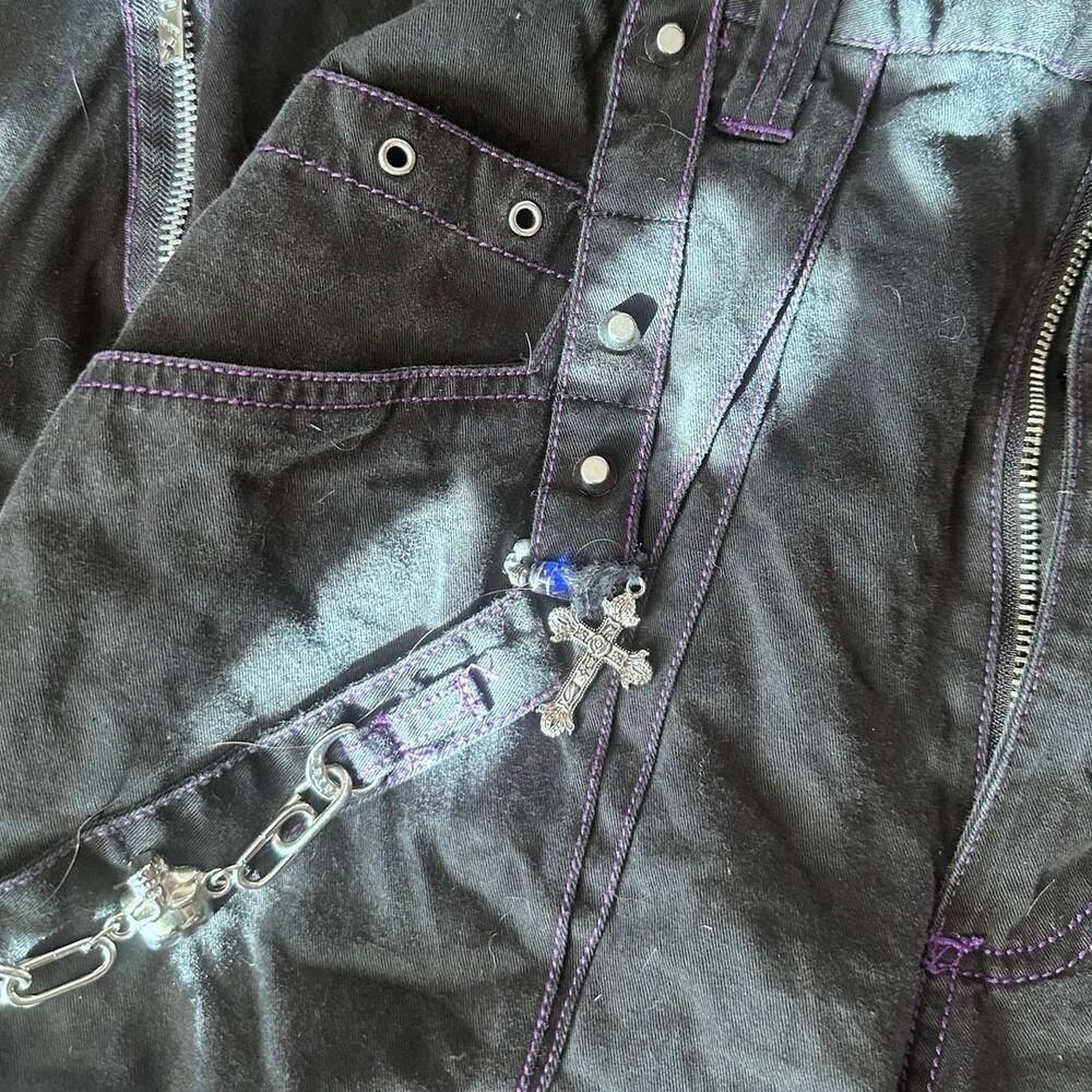 tripp nyc vintage rare purple black cargo chain pants - Picture 2 of 5